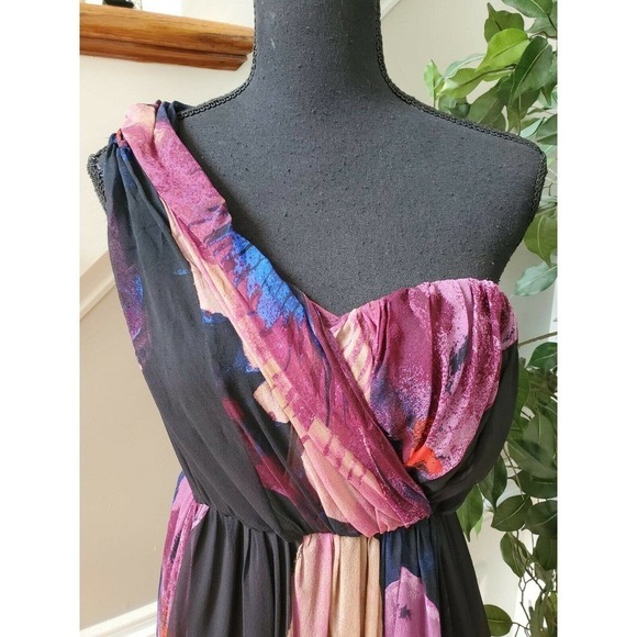 Tibi Multicolor 100% Silky One Shoulder Dress - Picture 5 of 12